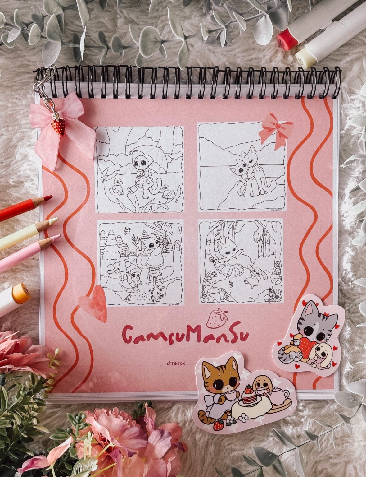 Strawberry paws coloringbook 220gsm