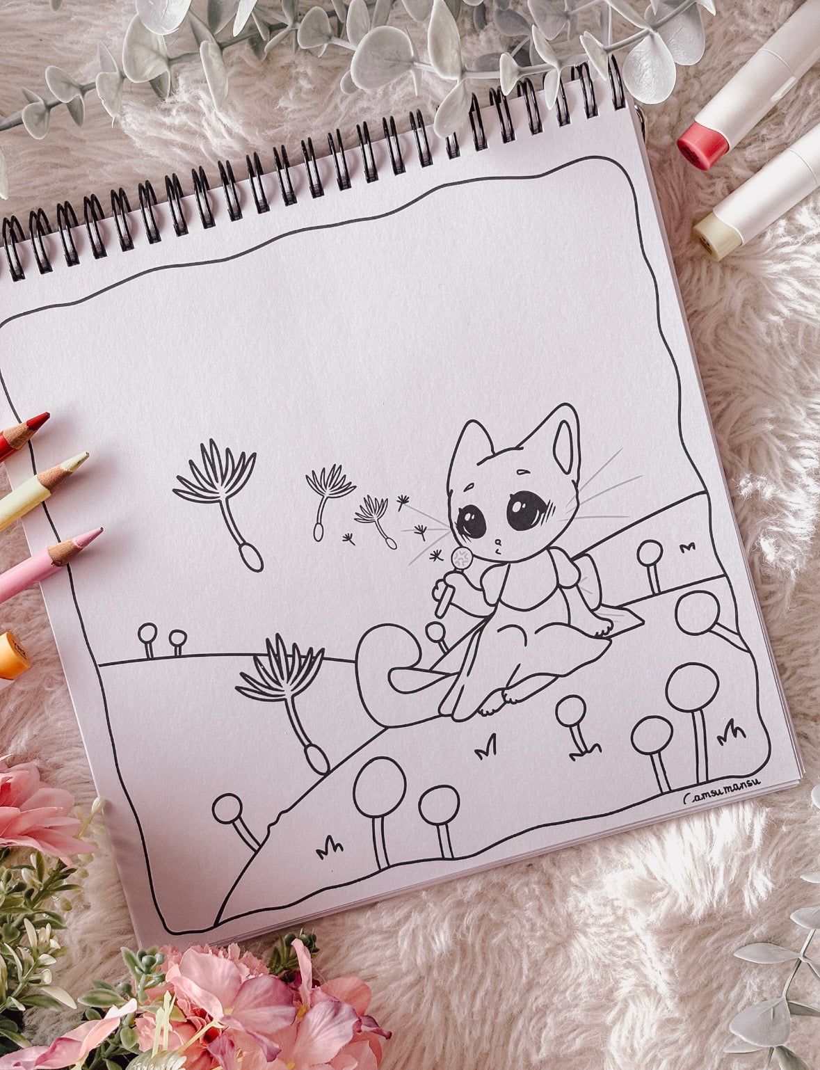 Strawberry paws coloringbook 220gsm